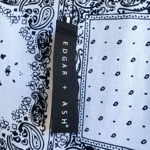 NWT MEN'S Small Black and White design Paisley Boho y2k - Picture 3 of 7